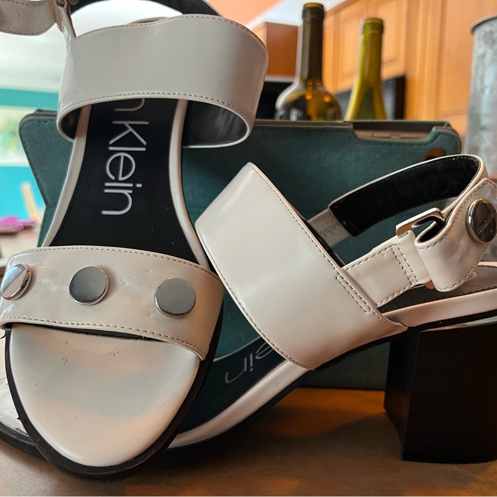 Calvin Klein white sandals